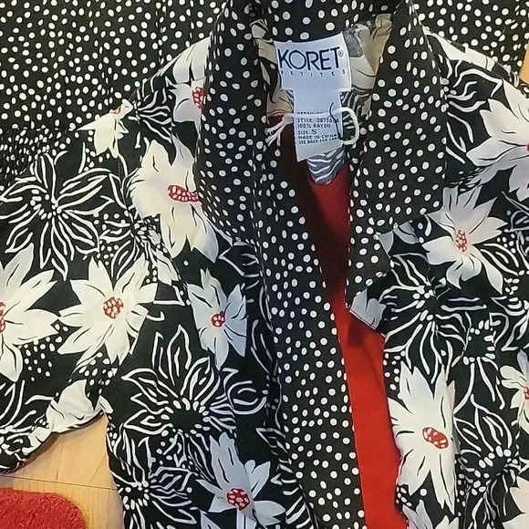 Koret Blouse Boho Floral Polka Dot 2-PC Coordinating Set Vintage 90s Red… - Picture 2 of 9